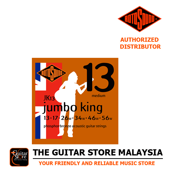 Rotosound JK13 Jumbo King Phosphor Bronze Acoustic Guitar Strings (13-56)