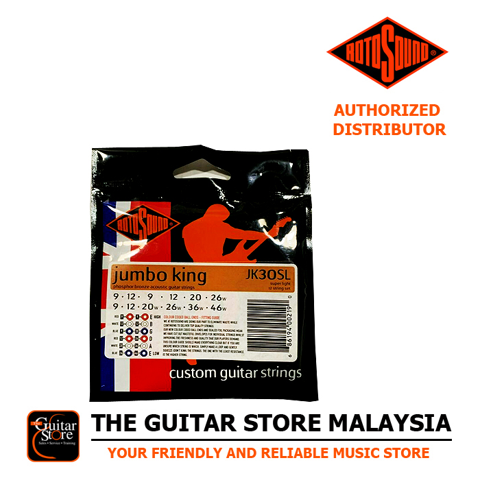 Rotosound JK30SL Jumbo King Acoustic Guitar 12-Strings (9-26W / 9-46W)