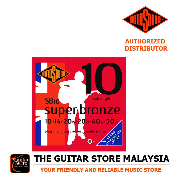 Rotosound SB10 Super Bronze Phosphor Bronze Acoustic Guitar Strings 10-50 (SB-10)