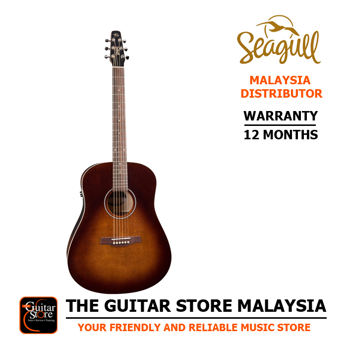 Seagull S6 Original Burnt Umber QIT Acoustic-Electric Guitar – Burnt Umber (Made In Canda)