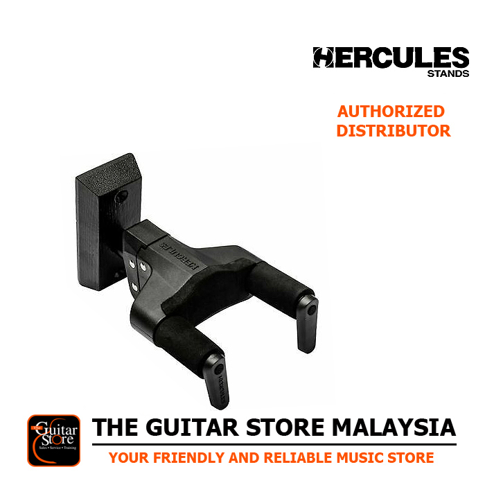 Hercules GSP38WBW PLUS Wood Base Wall Mount Guitar Hanger with Auto Grip System
