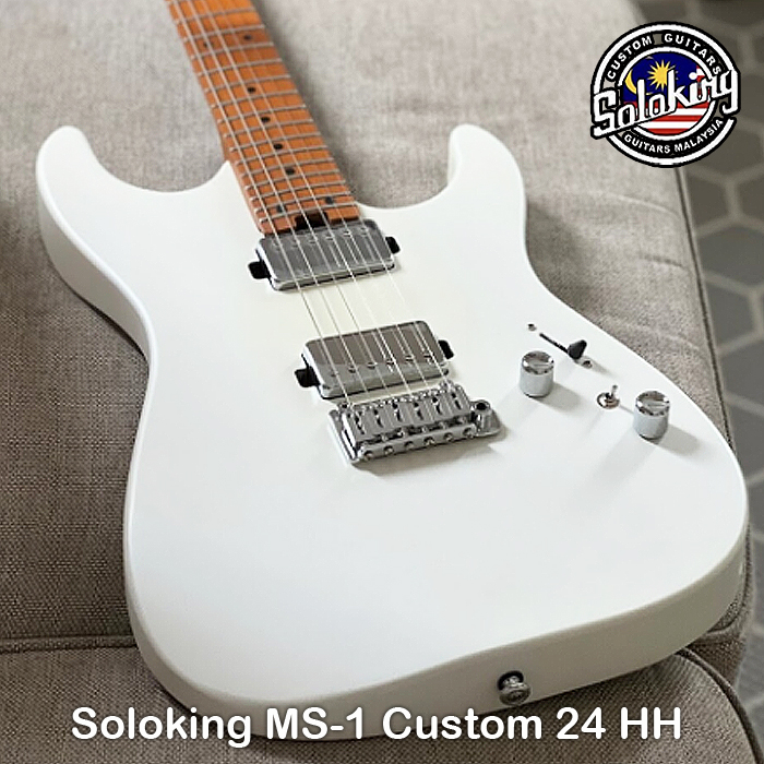 Soloking MS-1 Custom 24 HH Flat Top in Satin White Matte