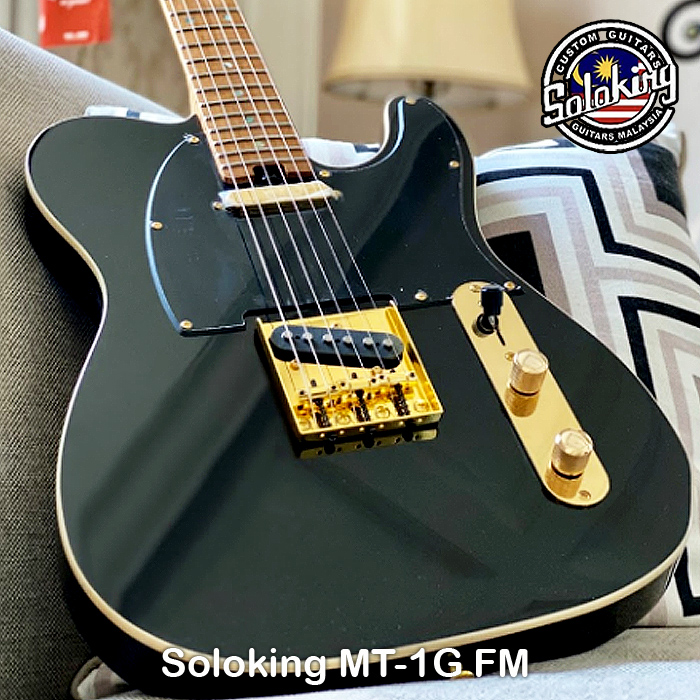 Soloking MT-1G FM With Roasted Flame Neck in Black Beauty