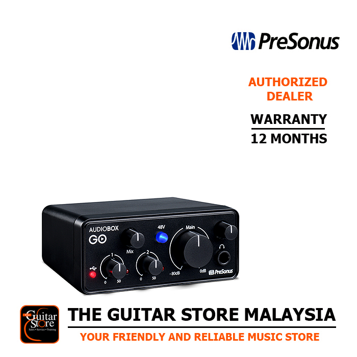 PreSonus AudioBox GO portable USB audio interface 2 in 2 out sound