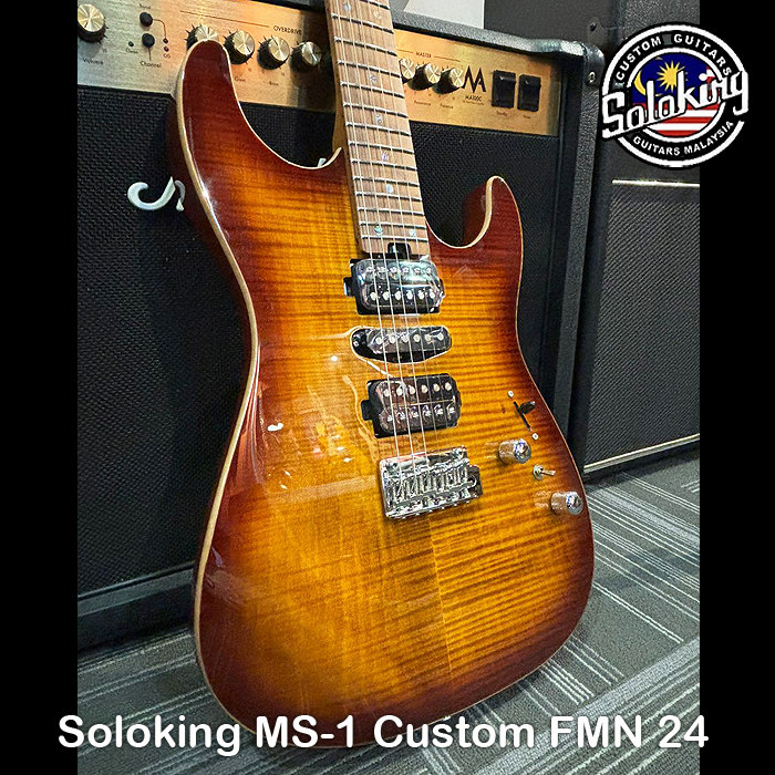 Soloking MS-1 Custom FMN 24 Electric Guitar – Bengal Burst