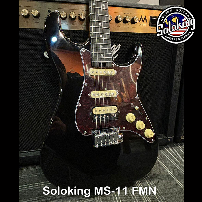 Soloking MS-11 FMN Electric Guitar – Glossy Black